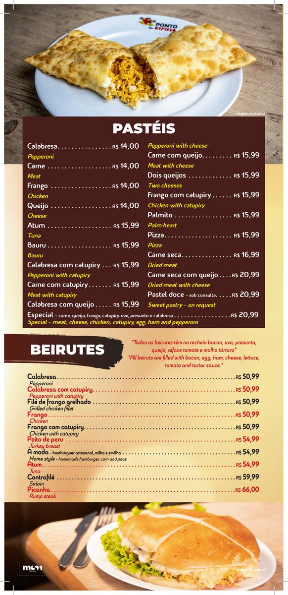 Página 4 do cardápio do Ponto da Esfiha Higienópolis